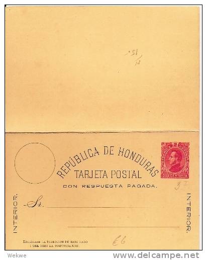 Ho019/  HONDURAS -  Ascher 3 I, Doppelkarte Mit Francisco Morazan - Honduras
