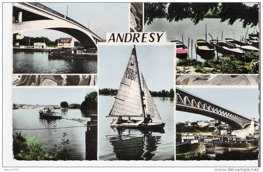 ANDRESY 78 Carte Multivues Edition Abeille Cartes En Date De 1965 - Andresy