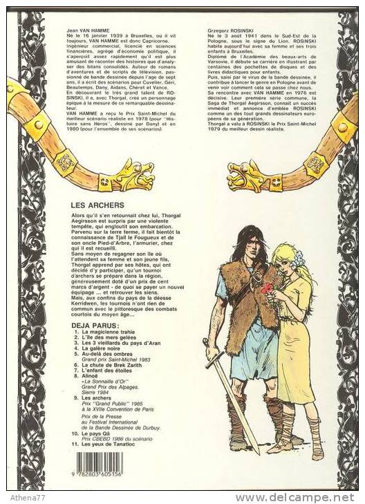 THORGAL N ° 9 / LES ARCHERS / ROSINSKI -VAN HAMME / LOMBARD 1985 - Thorgal