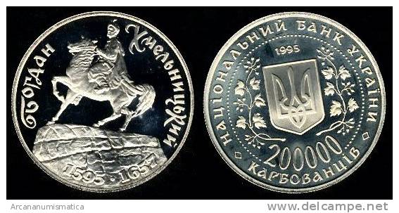 UCRANIA 200.000 Karbovantsiv "Khmenlnytsky Monument" Cu-Ni 1.995 PROOF Km#9 SC/UNC DL-2118 - Oekraïne