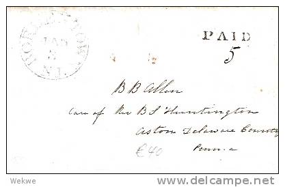 USA009 /  Bordentown 1850, With Text - …-1845 Prefilatelia