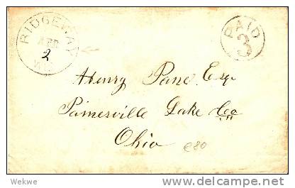 USA014 / Ridgeway/Wis. Nach Ohio - …-1845 Prephilately