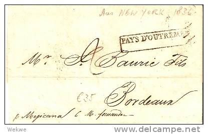 USA020 / N.Y.-Bordeaux 1836 - …-1845 Prefilatelia