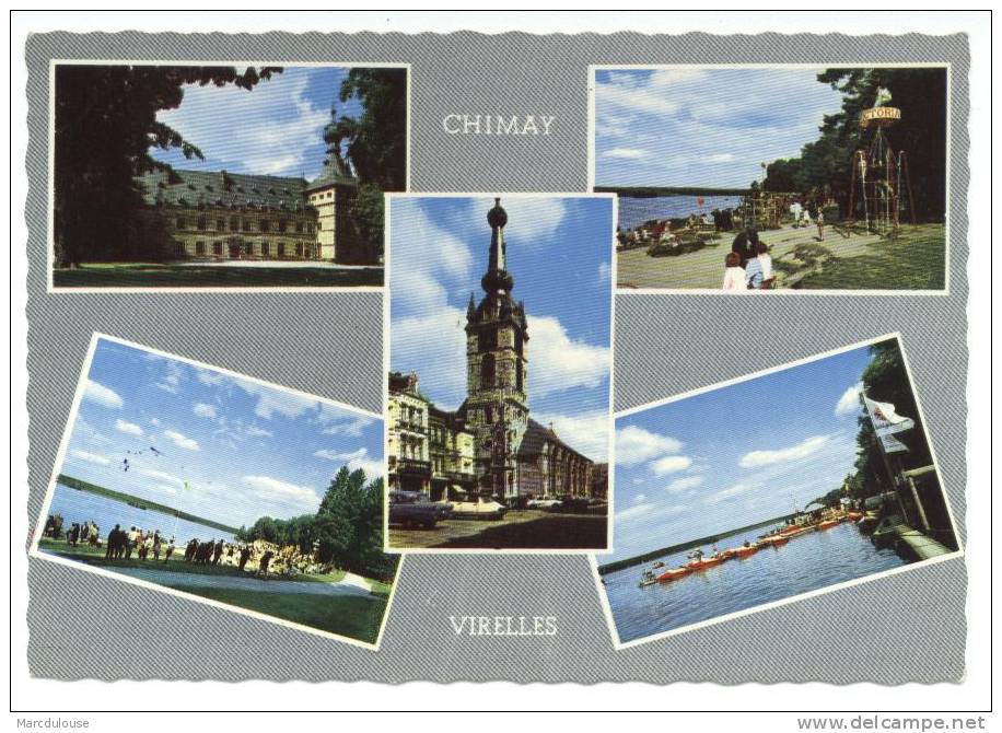 Virelles (Chimay). 5 Vues: Lac, église, ... 5 Zichten: Meer, Kerk, ... Timbre - Postzegel N° 859. - Chimay