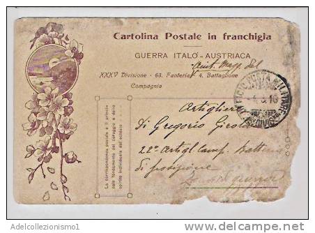 1974)cartolina In Franchigia Militare Della Xxxv Divisione Del 4-3-1918 Praticamente Unica Mai Segnalata Dai Cataloghi - Franchise