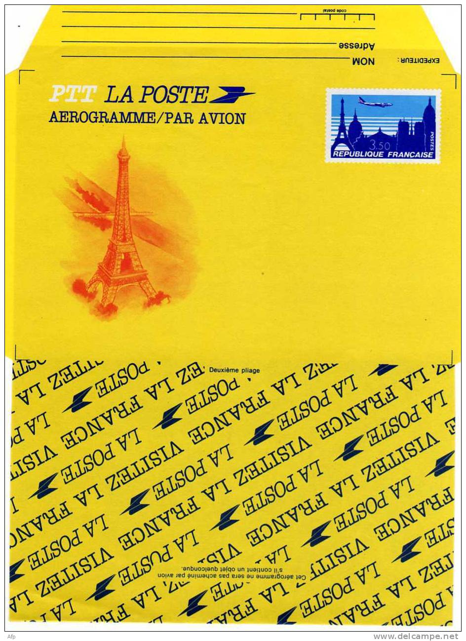 FRANCE -  Aérogramme "Paris" - - Aerogramas