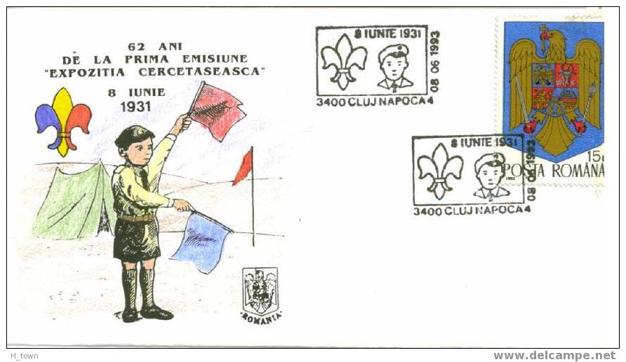 Roumanie - Oblitération Scout 1993, Env. Commemorative - Scout Special Cancel, Romania - Otros & Sin Clasificación