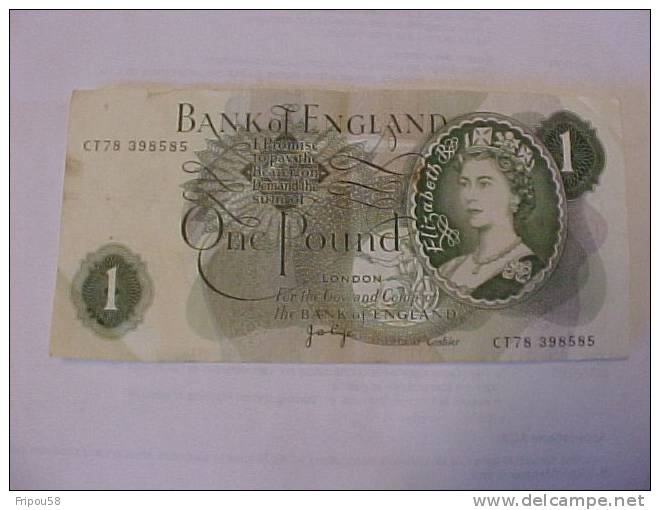 BILLET DE BANQUE - ONE POUND GB CT78 - 1 Pond