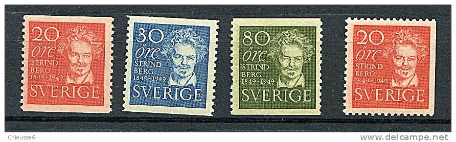 Suède ** -  N° 347 à 349 - 347a - Auguste Stridberg - Unused Stamps