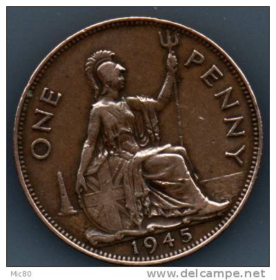 Grande-Bretagne 1 Penny Georges VI 1945 Ttb/sup - D. 1 Penny