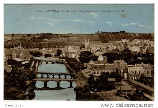 Lannion - Vue Générale Et Les Trois Ponts   -   32 - Lannion