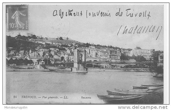 01) TREVOUX, Vue Générale, LL 24,SELECTA ** - Trévoux