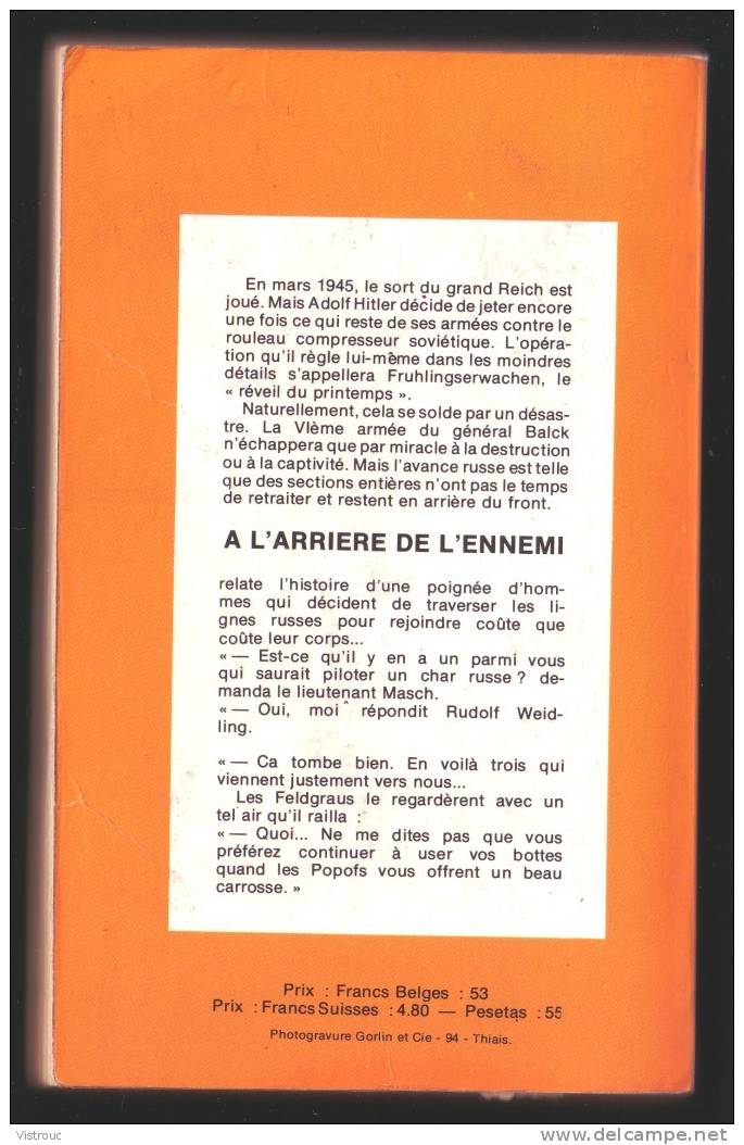 "A L'arrière De L'ennemi ", De Hermann SIEBEL - Coll. GERFAUT Guerre  N° 236. - Azione