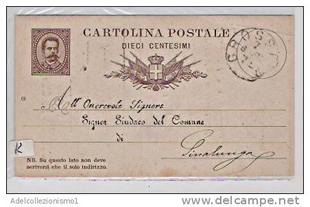 1983)intero Postale Da 10c. Umberto Da Grosseto A Sinalunga Il 8-9-1882 Con Stampa Al Retro - Stamped Stationery