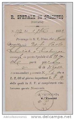 1983)intero Postale Da 10c. Umberto Da Grosseto A Sinalunga Il 8-9-1882 Con Stampa Al Retro - Stamped Stationery