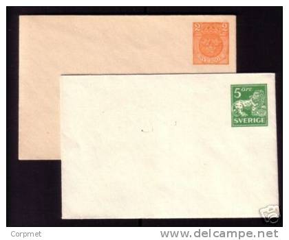SWEDEN VF SMALL MINT (2) ENTIRE COVERS - Entiers Postaux