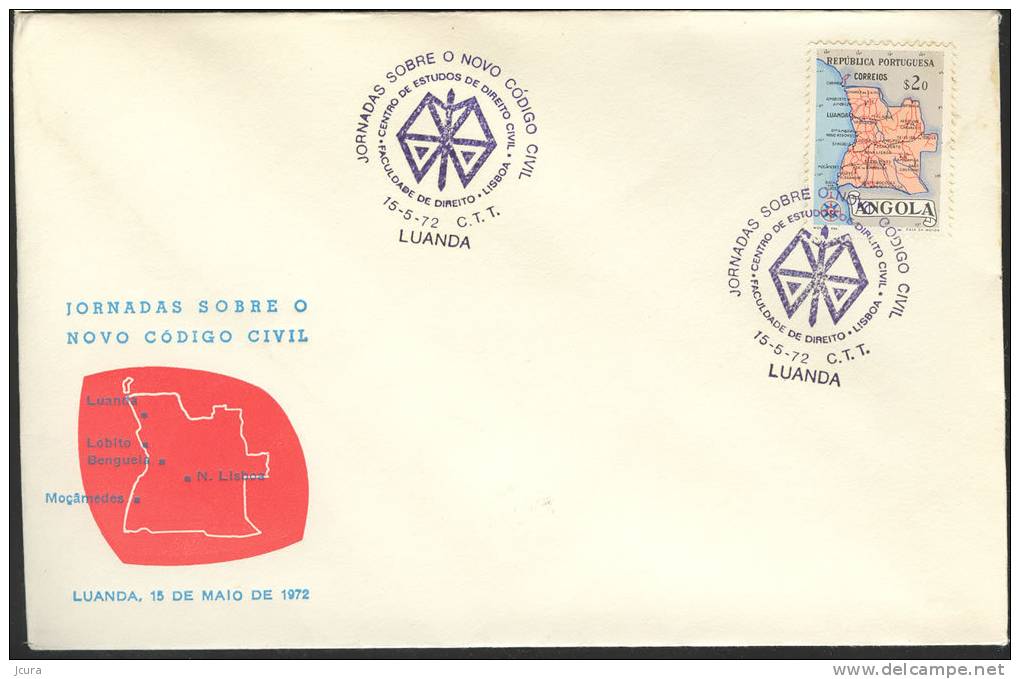 Angola 1972 Commemorative Postmark - New Civil Code - Law School - Jornadas Novo Código Civil  Luanda - Direito - Angola