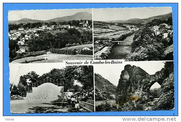 CAMPO - LES - BAINS. Vue Générale . La Nive Fronton. Pas De Roland.( Pelote Basque)Affranchie En 1956 - Cambo-les-Bains