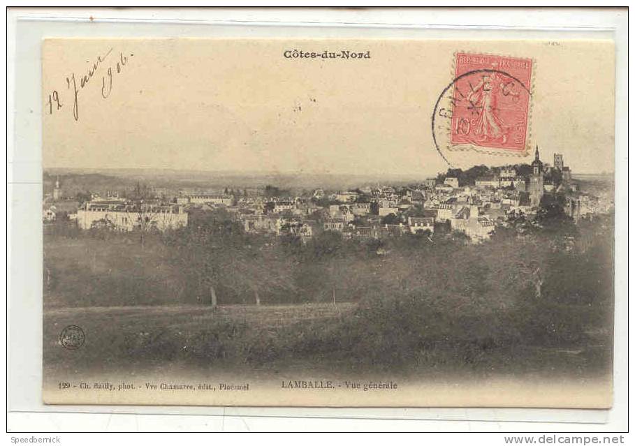 22-190 LAMBALLE. Vue Générale . Bailly Vve Chhamarre Ploermel . - Lamballe