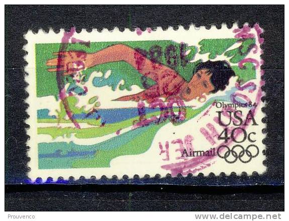 ETATS UNIS  OLYMPICS JO LOS ANGELES 1984   PA  AIR MAIL NATATION OBLIT. TB - Estate 1984: Los Angeles