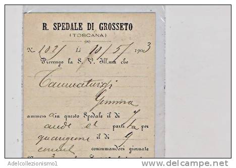 1993)intero Postale Da 10c. Umberto Da Grosseto A Sinalunga Il 10-5-1903 Stampati Al Retro - Stamped Stationery