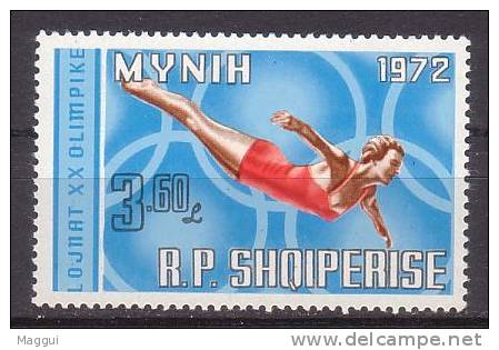 ALBANIE  N° 1323  **    Jo  1972  Natation - Schwimmen