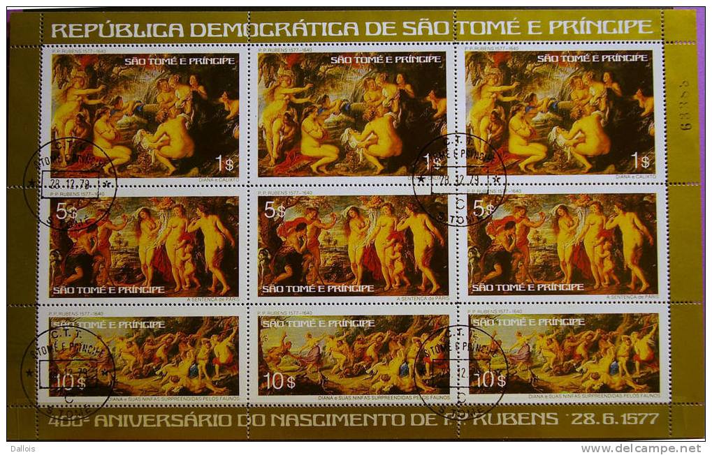 Saint Thomas & Prince - 1977 - Tableaux - Paintings - Rubens - Oblitérés - Rubens