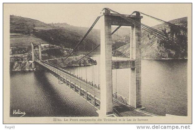 D15 - Le Pont Suspendu Du TREBOUL Et Le Lac De Sarrans - Tréboul