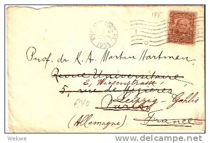 USA108 / D.Webster 10C.1905 Nach Paris Und Leipzig - Briefe U. Dokumente