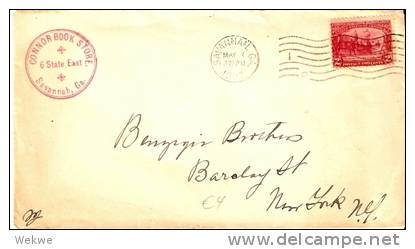 USA109 / Jamestowngründung 2 Cts.Savannah 1907 - Briefe U. Dokumente