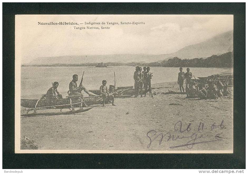 Nouvelles Hébrides - Indigènes De Tangoa Sancto Espiritu (ethnologie éditeur Non Précisé Daté à La Main De 1906) - Vanuatu