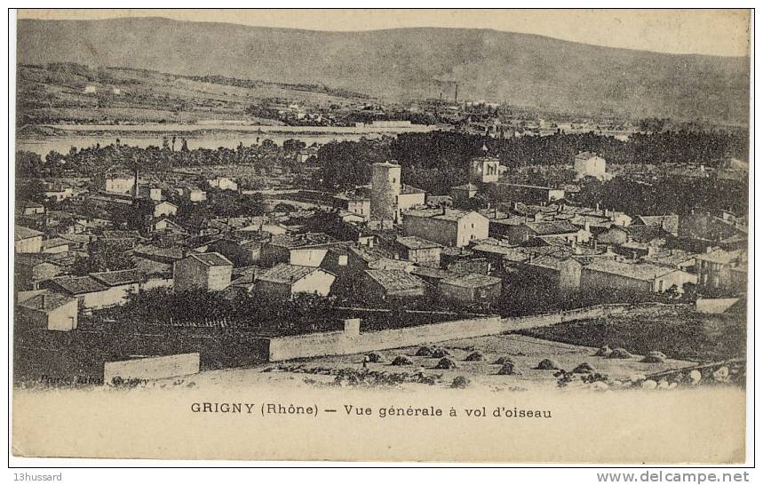 Carte Postale Ancienne Grigny - Vue Générale à Vol D'oiseau - Grigny