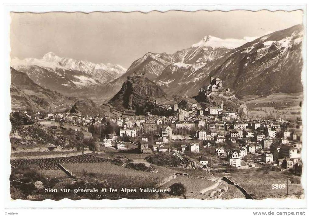 SION VUE GÉNÉRALE  1948 - Sion