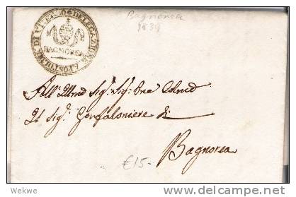 Ivo012 ITALIEN - / Bagnorea 1839 (mit Textinhalt) - 1. ...-1850 Vorphilatelie