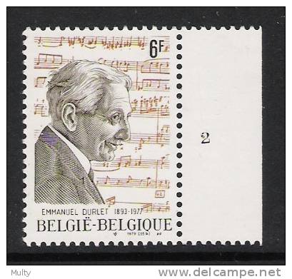 Belgie OCB 1952 (**) Met Plaatnummer 2. - 1971-1980