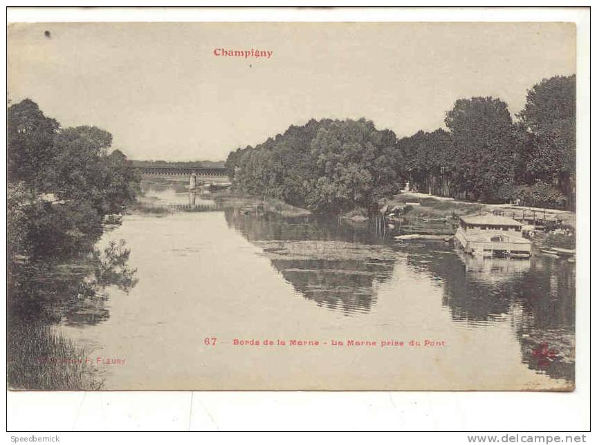 9180 Bords De La Marne . La Marne Prise Du Pont . 67 Fleury . Bateau Lavoir - Champigny Sur Marne