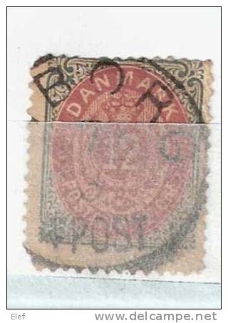 DANEMARK , 1875, Yvert N° 25 Ob ,dent 14X13-1/2 - Usati