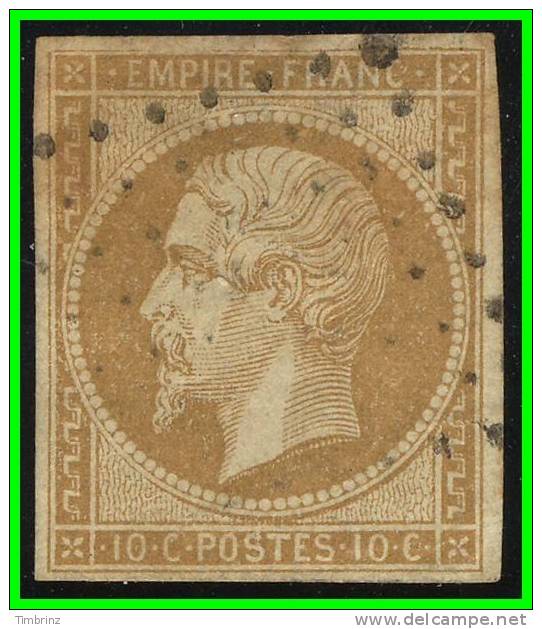 SCAN GEANT !  FRANCE : "Yv. 13Ac " Obl. - B/TB - VARIETE ! à 20 % (EMPIRE ND 1853 - Type 1) ..Réf.CLS10028 - 1853-1860 Napoléon III.