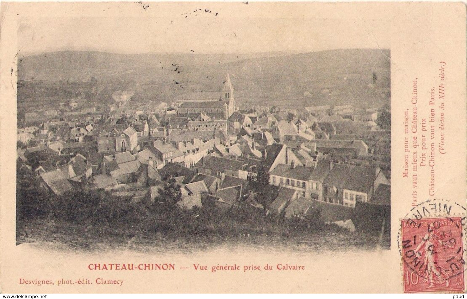 58 . CHATEAU-CHINON . 2 CPA .  Moulin .VG Près Du Calvaire . - Chateau Chinon