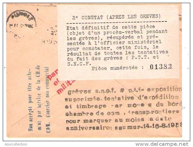 LETTRE GREVE PTT DE SAUMUR . GANDON - Other & Unclassified