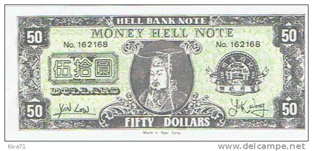 **Nouveau**  50 Dollars Billet Mortuaire   "Chine"       UNC - China