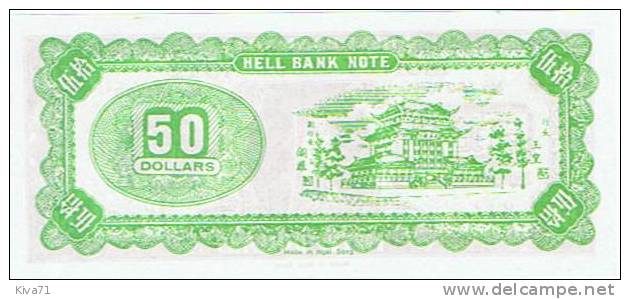 **Nouveau**  50 Dollars Billet Mortuaire   "Chine"       UNC - Cina