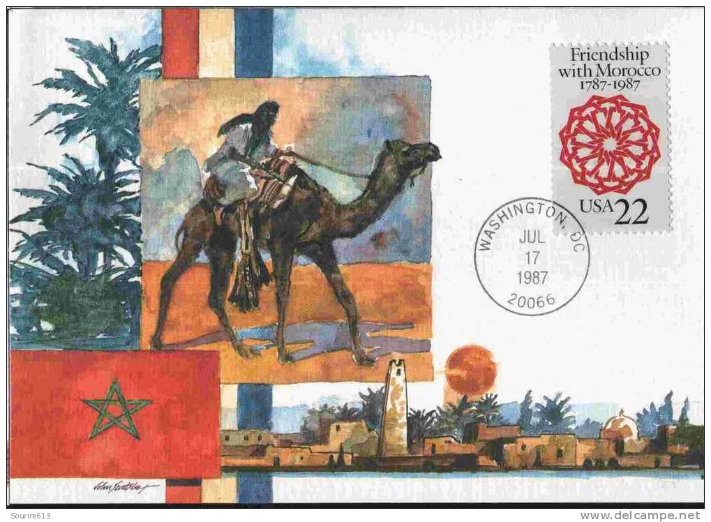CPJ Usa 1987 Indépendance USA 1787 Maroc Arabesque Dar Bhata Palace Fez - Indépendance USA