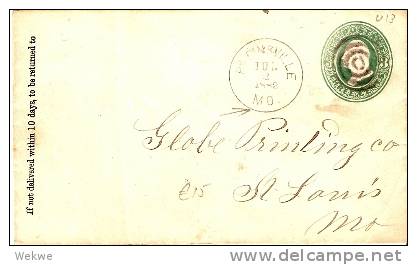 USG014 /   USA - Washington 3C.(U 13)1882 Montana Nach St. Louis - ...-1900