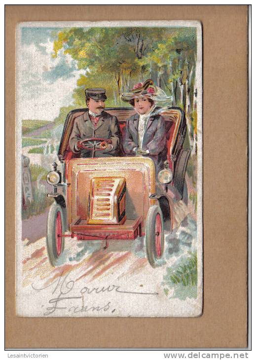 VOITURE AUTO ANCIENNE RENAULT ? CARTE RELIEF - Passenger Cars