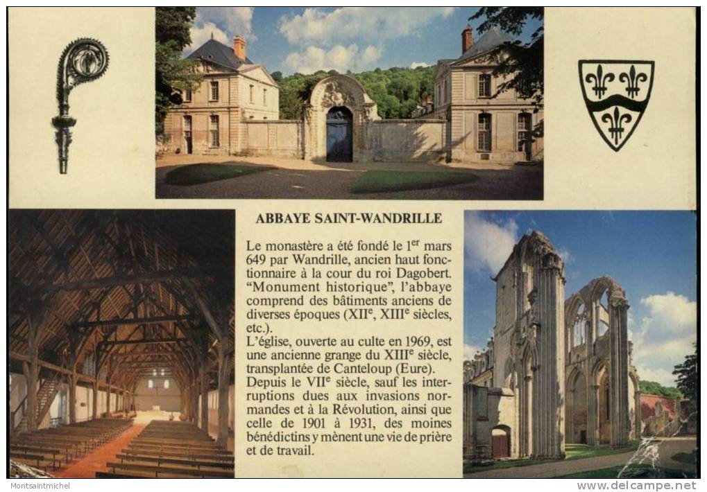 Saint-Wandrille Seine-Maritime 76. Abbaye: Entrée Principale Et Pavillons (XVIIIè). Eglise. Ruines XIIIè Et XIVè. - Saint-Wandrille-Rançon