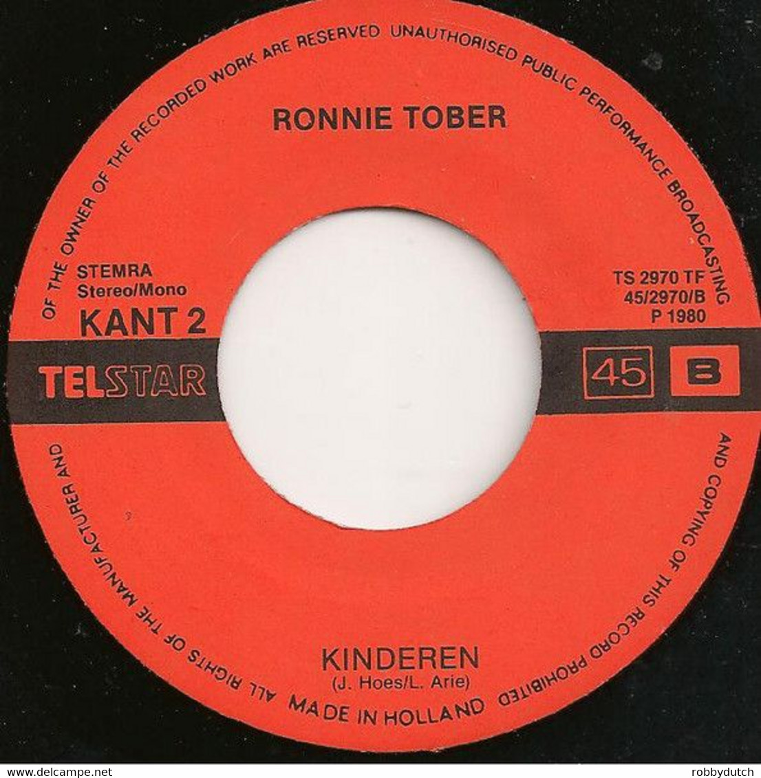 * 7" * RONNIE TOBER - DE ZON IN M'N HART (Telstar 2970 Ex-!!!) - Andere - Nederlandstalig