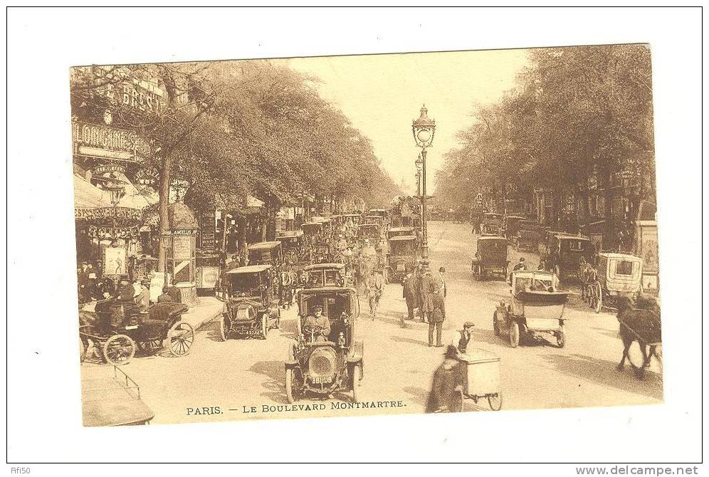 TACOTS, TAXIS, VELO TRIPORTEUR ,CALECHES Paris Bld. Montmartre - Taxis & Droschken