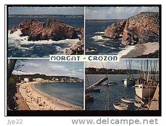 Jolie CP 29 Morgat Crozon - Multivue Château Et Rochers De La Pointe De Dinan Plage Et Port De Morgat - A Circulée - Crozon