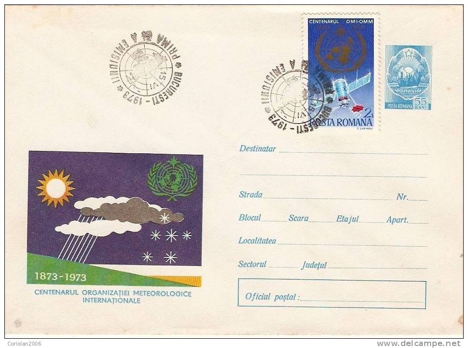 Romania/postal Stationery With Special Cancellation FDC - 1973 - Climate & Meteorology
